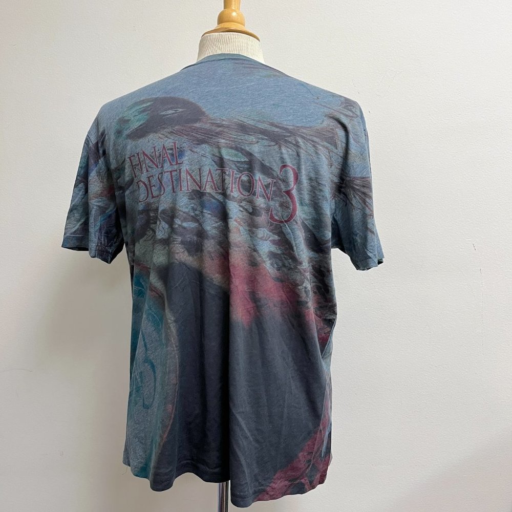 Final Destination 3 film blue colorful short sleeve t shirt NEXT LEVEL vintage L - Picture 5 of 6